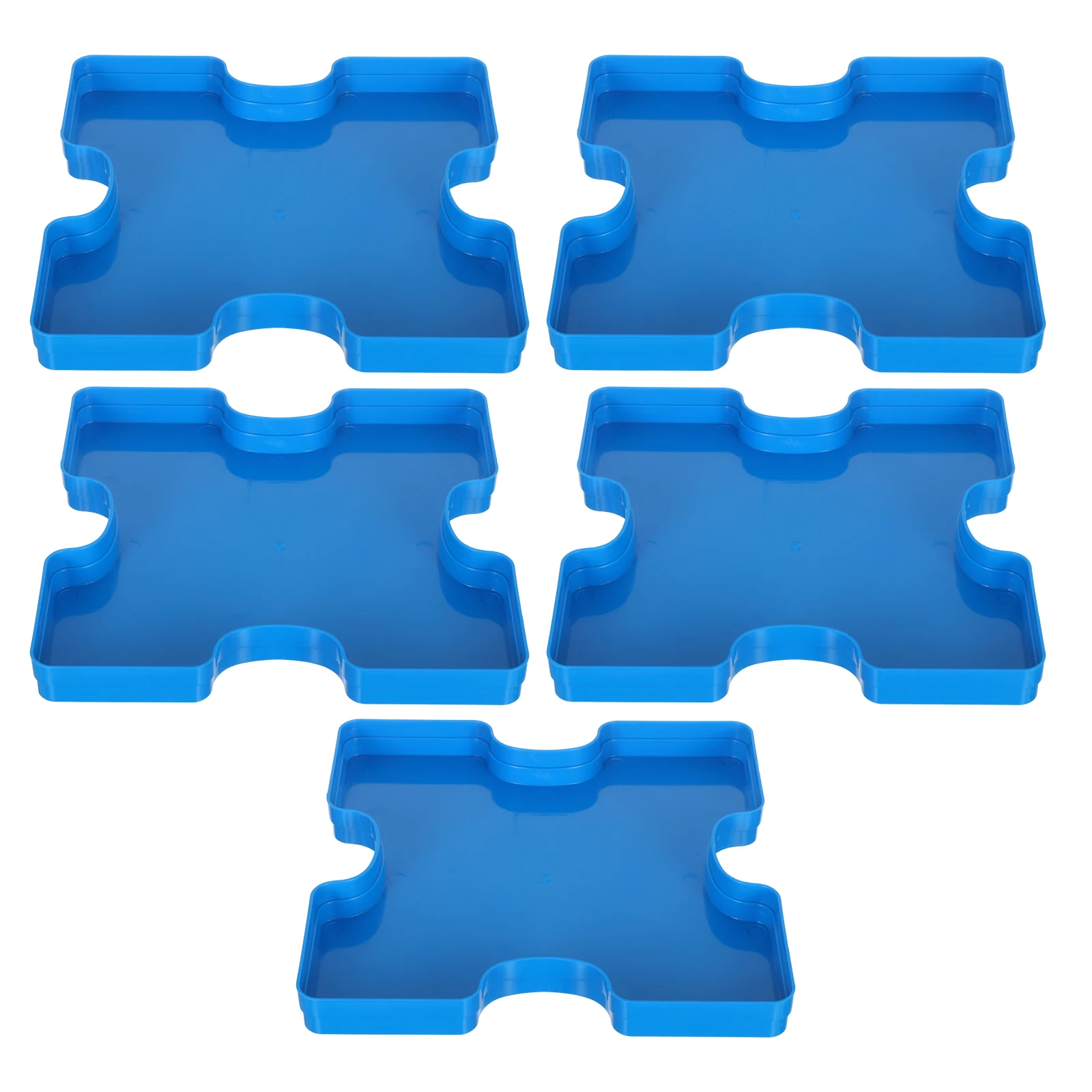 5 pezzi vassoi di smistamento vassoi puzzle impilabili per l'organizzazione di pezzi tavole di immagazzinaggio puzzle in plastica riutilizzabili con coperchi per bambini