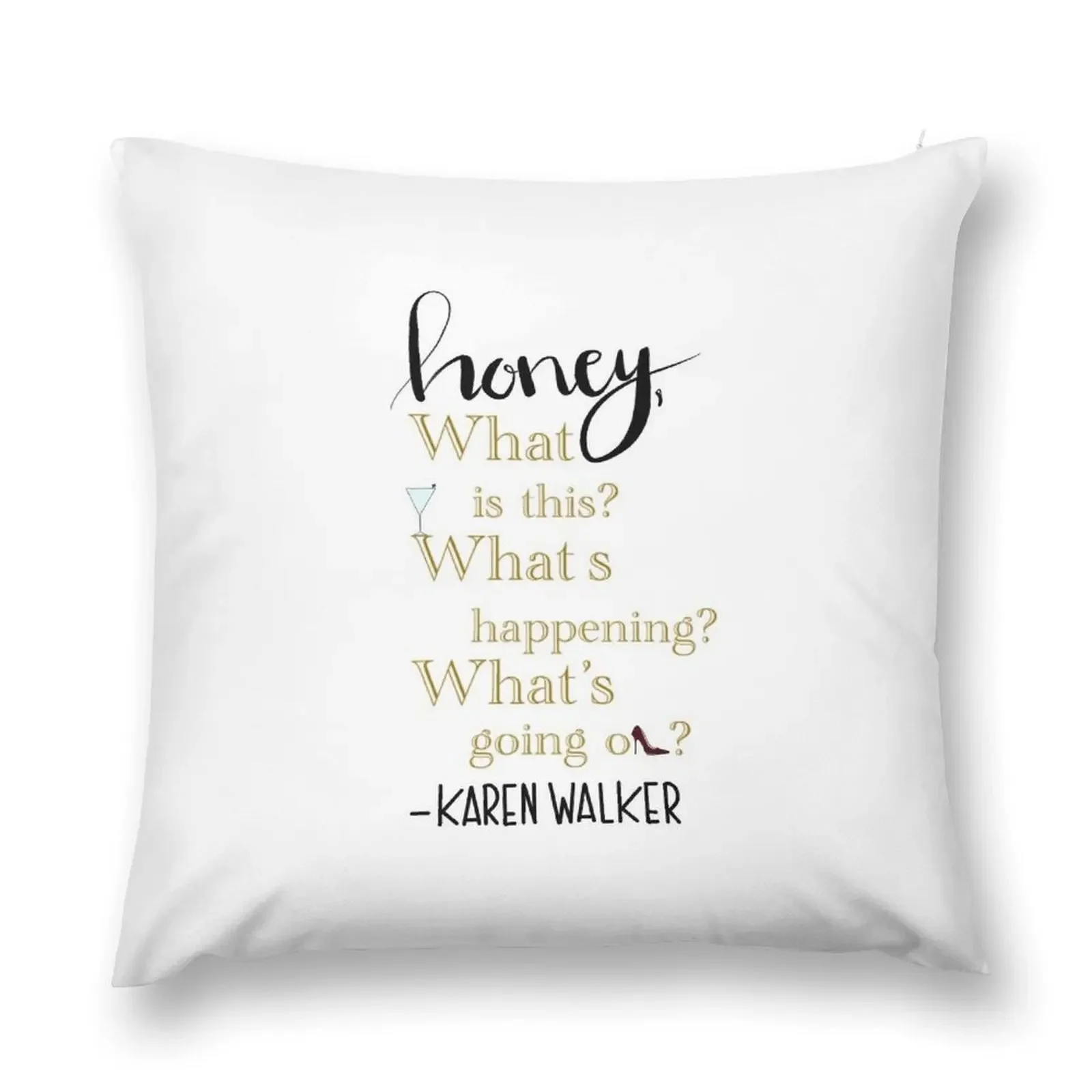 Karen walker - catchphrase Throw Pillow Embroidered Cushion Cover christmas decorations 2025 pillow