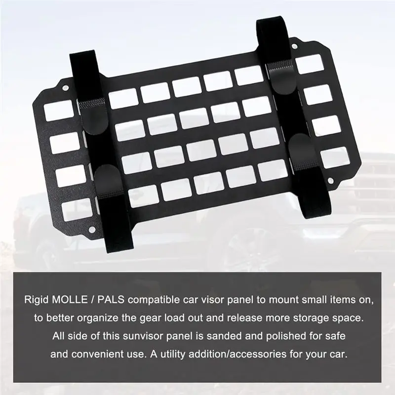 Durable-Car Sun Visor Rigid Molle Organizer Panel For Backpack Accessories Gear Holder Molle Pouches EDC Tools