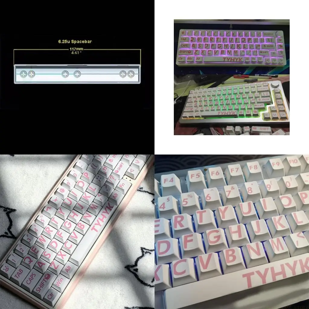 

132 Keys Big Letter PBT DYE-SUB Keycap Cherry Profile Caps for Mechanical Gaming Keyboard Cherry Mx Switch