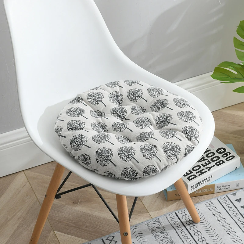 Thickened Round Cushion Summer Chair Chair Cushion Cotton And Linen Four Seasons Student Stool Butt Cushion Soft