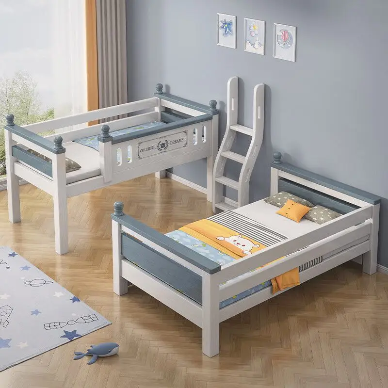 

Full solid wood bunk multi-functional small apartment high and low bed