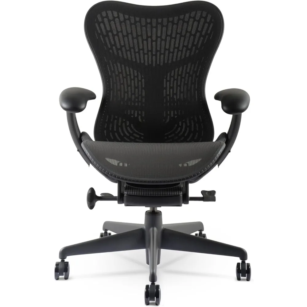 

Office Chairs, 2 Chair - Fully Adjustable Arm Seat Depth Tilt Tension Control Mesh Backrest Lumbar Support, Office Chairs