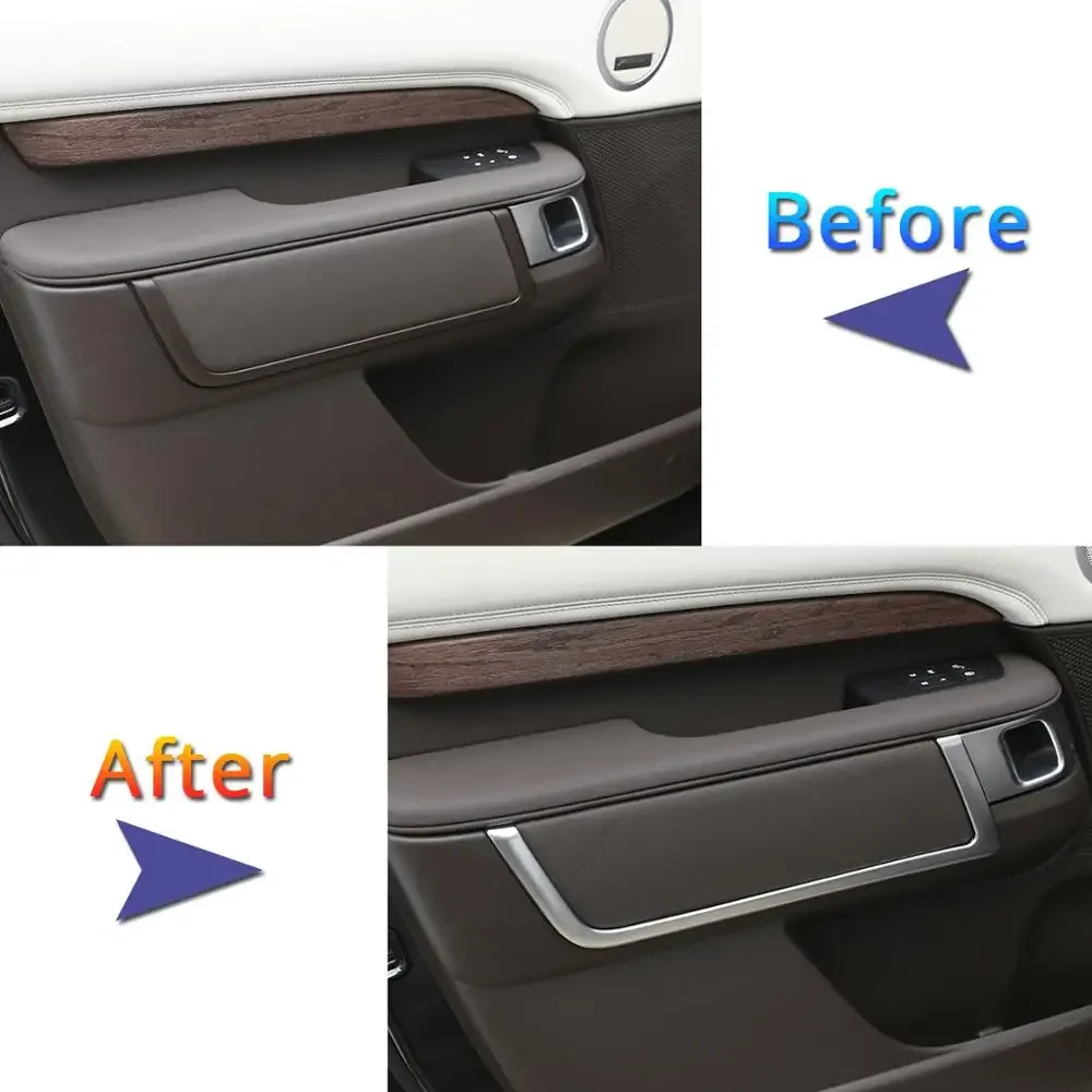 For Land Rover Discovery 5 2017-2020 L462 LR5 Car-styling ABS Matte Chrome Interior Door Decoration Strips Accessories 4pcs/set
