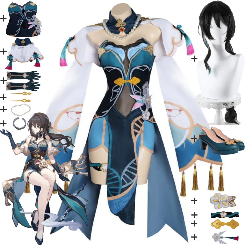 Spel Honkai: Star Rail Ruan Mei Ruan Mel Cosplay Kostuum Pruik Schoenen Anime Sexy Vrouw Jurk Uniform Halloween Carnaval Feestpak