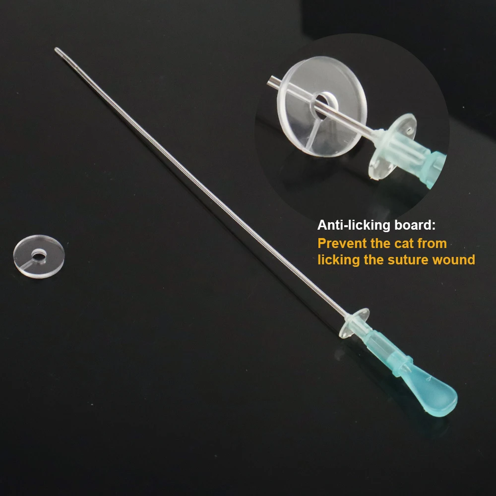 Side Opening 4Fr PU Cat Urinary Catheter with Anti-licking Board Customizable Length
