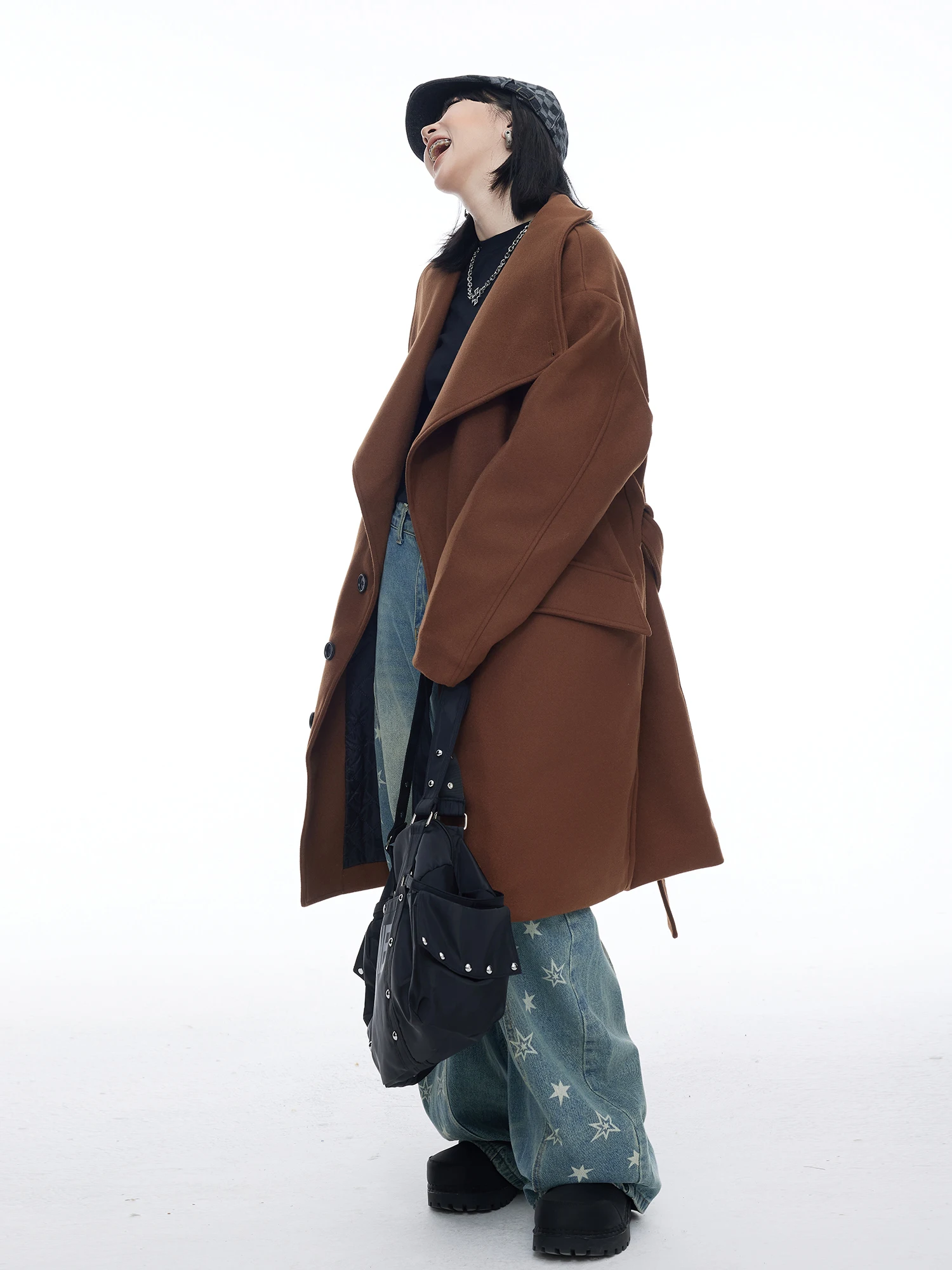 

Ретро-пальто из хлопка и шерсти с поясом, женское, осенне-зимнее, новое, элегантное, средней длины, теплое, хлопковое.