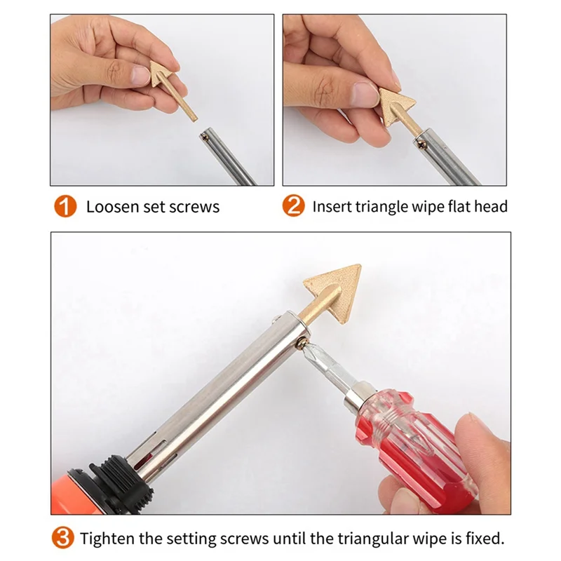 

L37A-4PCS Welding Replacement Tips, Soldering Iron Tips, Triangular Copper Heads Welder Accessories For Car Bumper Repair