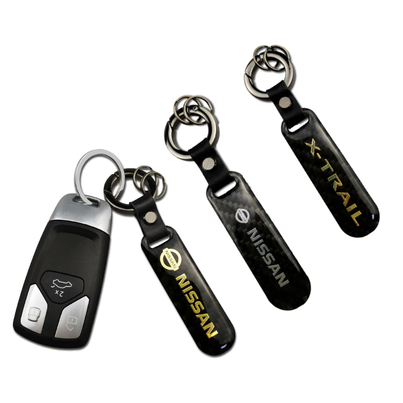 para-nissan-xtrail-logotipo-sylphy-juke-folha-nota-qashaqai-titan-altima-xterra-sentra-chaveiro-do-carro-de-fibra-carbono-acessorios