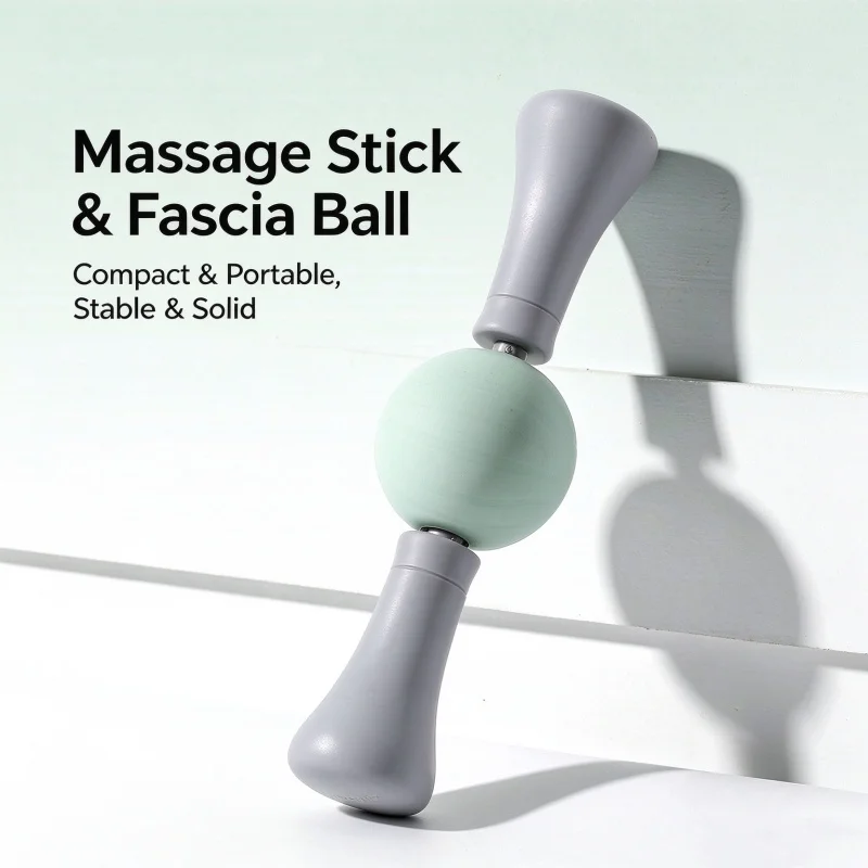 Handheld Massage Stick, Single Fascia Roller Ball for Neck Shoulder Back Leg Deep Tissue Muscle Release