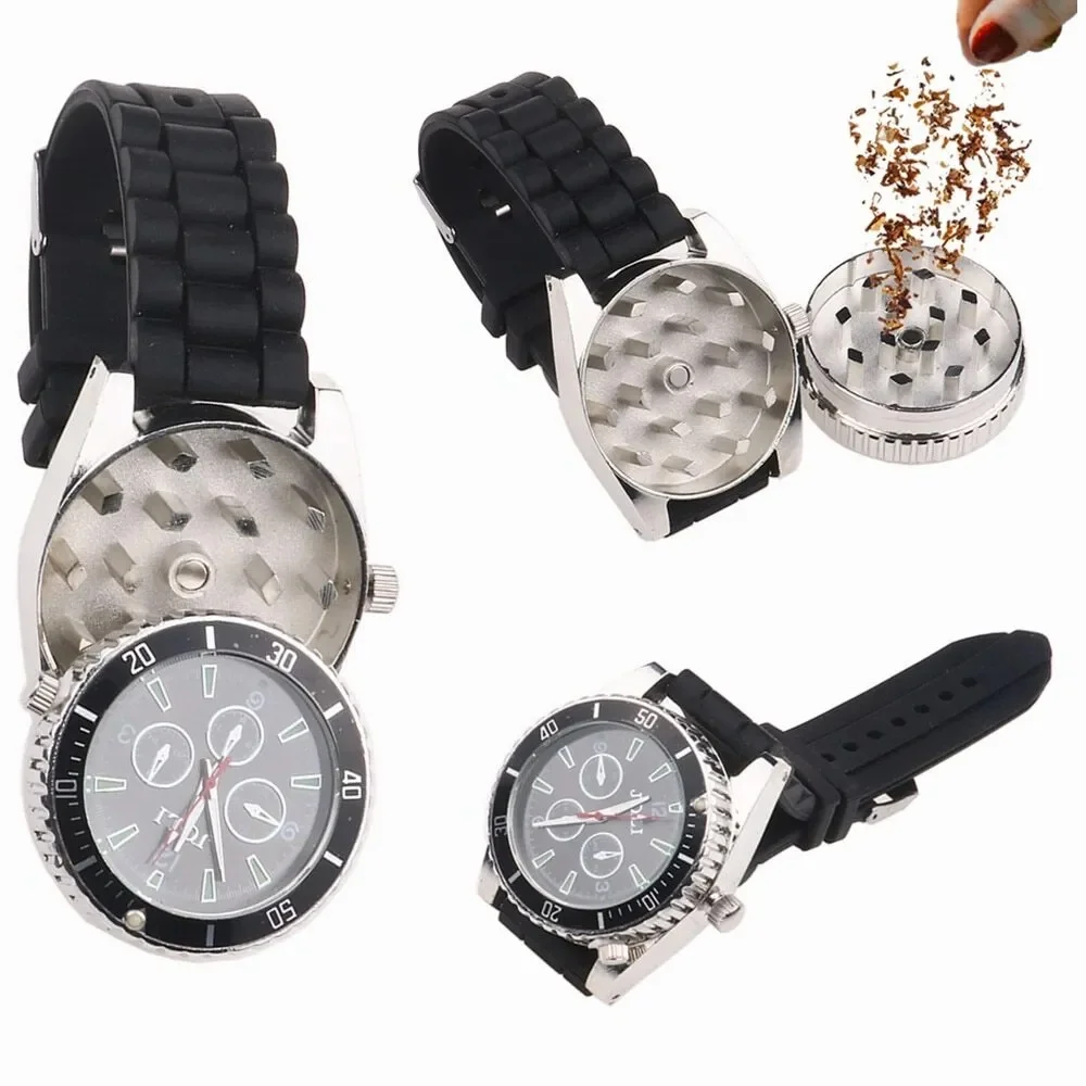 

CRUSHER Wrist Watch Herb Grinder Zinc Alloy Dry Herb Spice Grinders for Tobacco Pipe Smoking Accessories Gadgets for Men