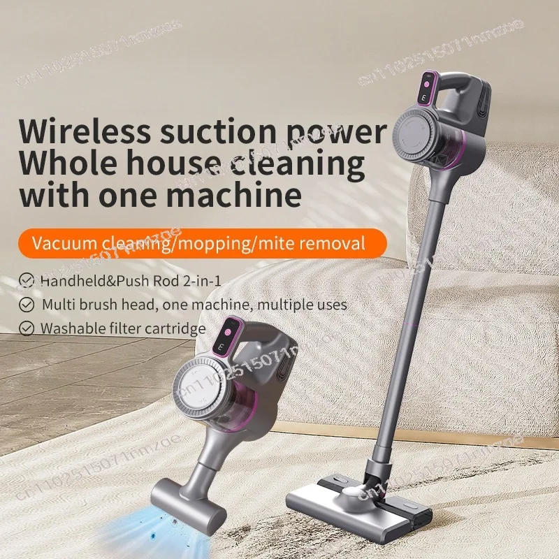 Wireless Handheld Vacuum Cleaner, Multifunctional Strong Suction Mite Remover, Vacuum Mop All-in-One Floor Washer