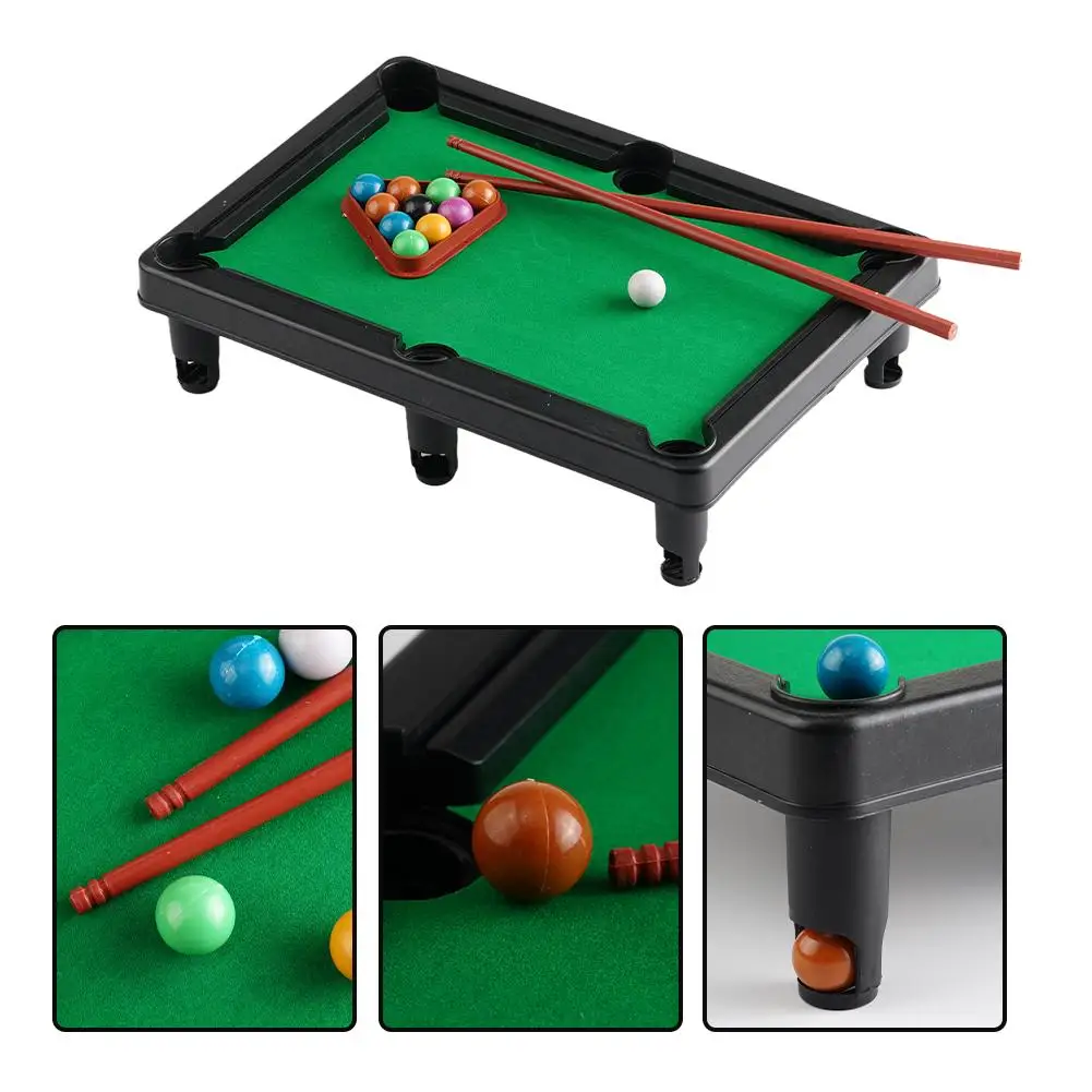 Kids Mini Pool Table Tabletop Desktop Billiards Snooker Game With 2 Sticks Balls Parent-Child Interactive Desk Games Toys