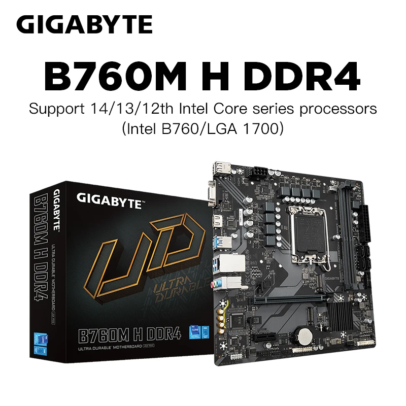 GIGABYTE B760M H DDR4 carte mre Intel B760 Socket LGA1700 DDR4 64GB M.2 SATA III USB3.2 B760 carte mre bricolage ordinateur de jeu