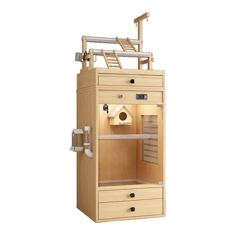 

Клетка для птиц Клетка для попугая, термоизоляционное дерево, большая, вилла с ящиком для разведения, клетка для птиц