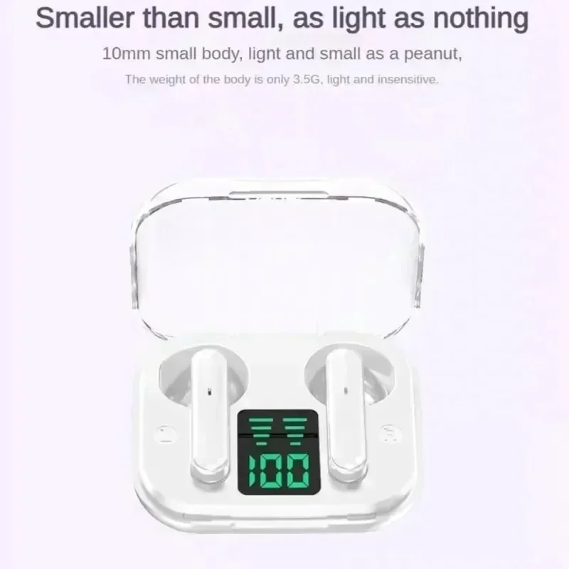 TWS Wireless Bluetooth Headset Transparent ENC Headphones LED Power Digital Display Stereo Sound Earphones For Sports Working