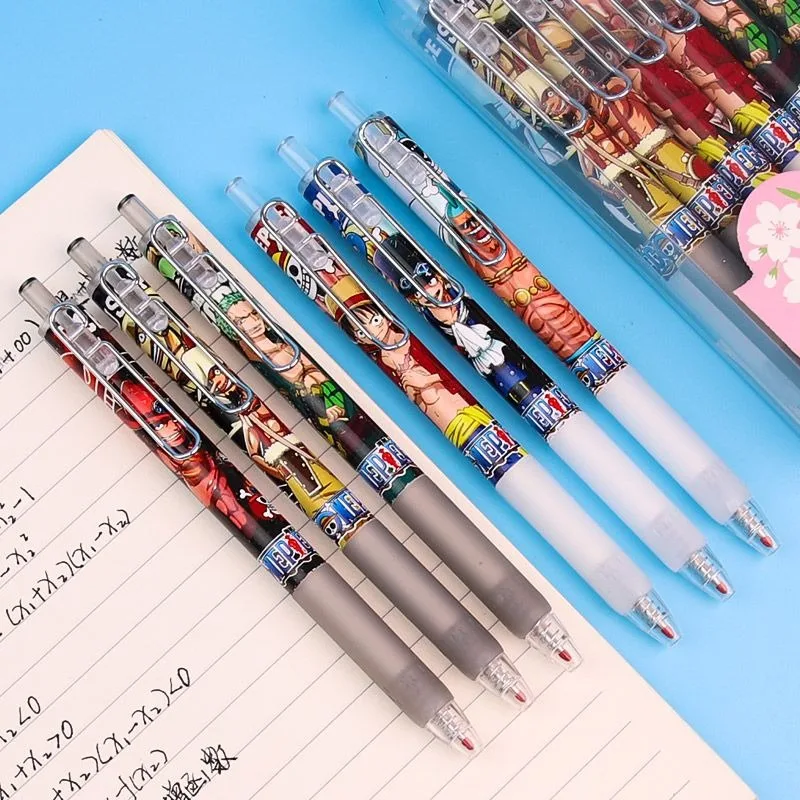 6 ชิ้น/เซ็ต One Piece กด Neutral ปากกา 0.5 Bullet Head ความงามปากกาลายเซ็นความเร็วแห้งสีดํา Neutral ปากกาอุปกรณ์โรงเรียน