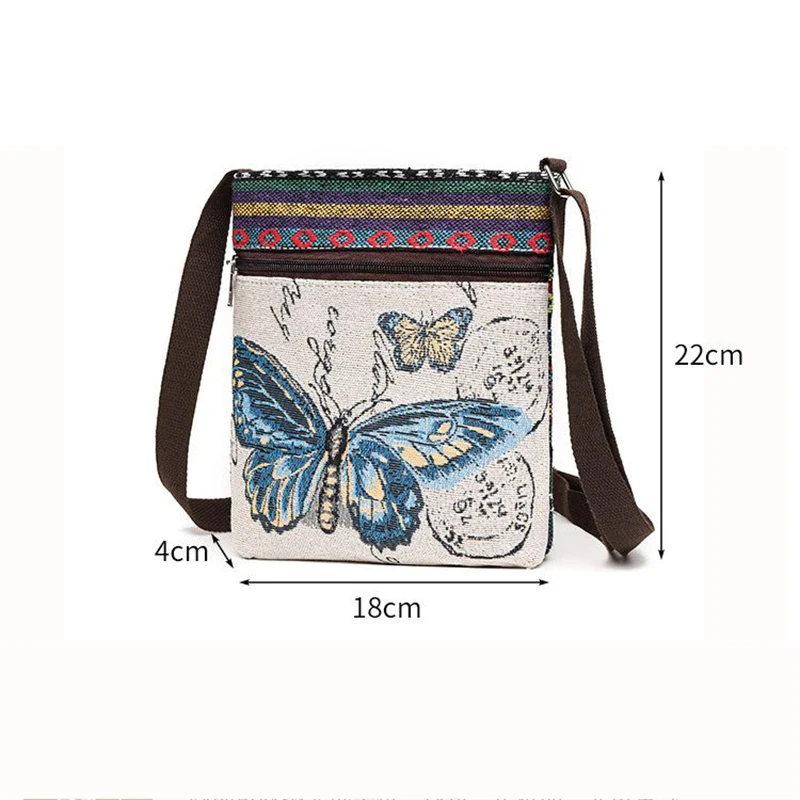 Damen-Umhängetasche, Handytasche, bestickte Umhängetasche im Ethno-Stil, kleine Retro-Leinentasche – Detail 29