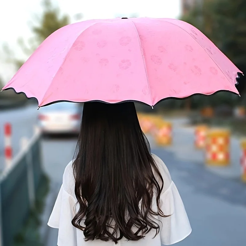 Sunny Umbrella, Lotus Leaves Bloom in Water, Sun Umbrella Blooms in Water, Folding Umbrella, Protective Umbrella