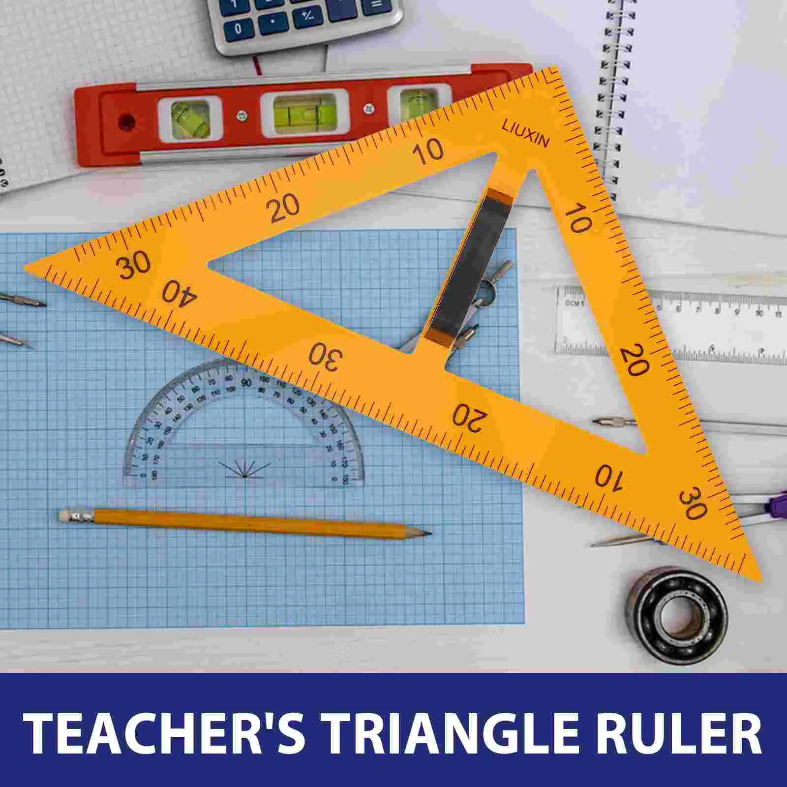 Régua de ensino triangular magnética, ferramentas de matemática, suprimentos para professores, acessórios, réguas triangulares de plástico, quadro branco