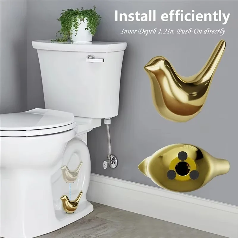 

2Pcs Gold Birds Toilet Bolt Caps With Universal Toilet Bolt Covers Bathroom Decorative Toilet Floor Screw Cover Cap