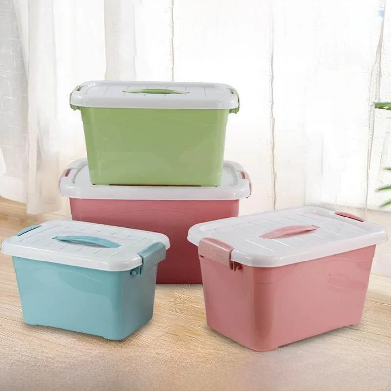 Thickened Plastic Storage Box with Lid Handheld Multi-Specification Toys And Clothes Organizer Box Home Dormitory Essential
