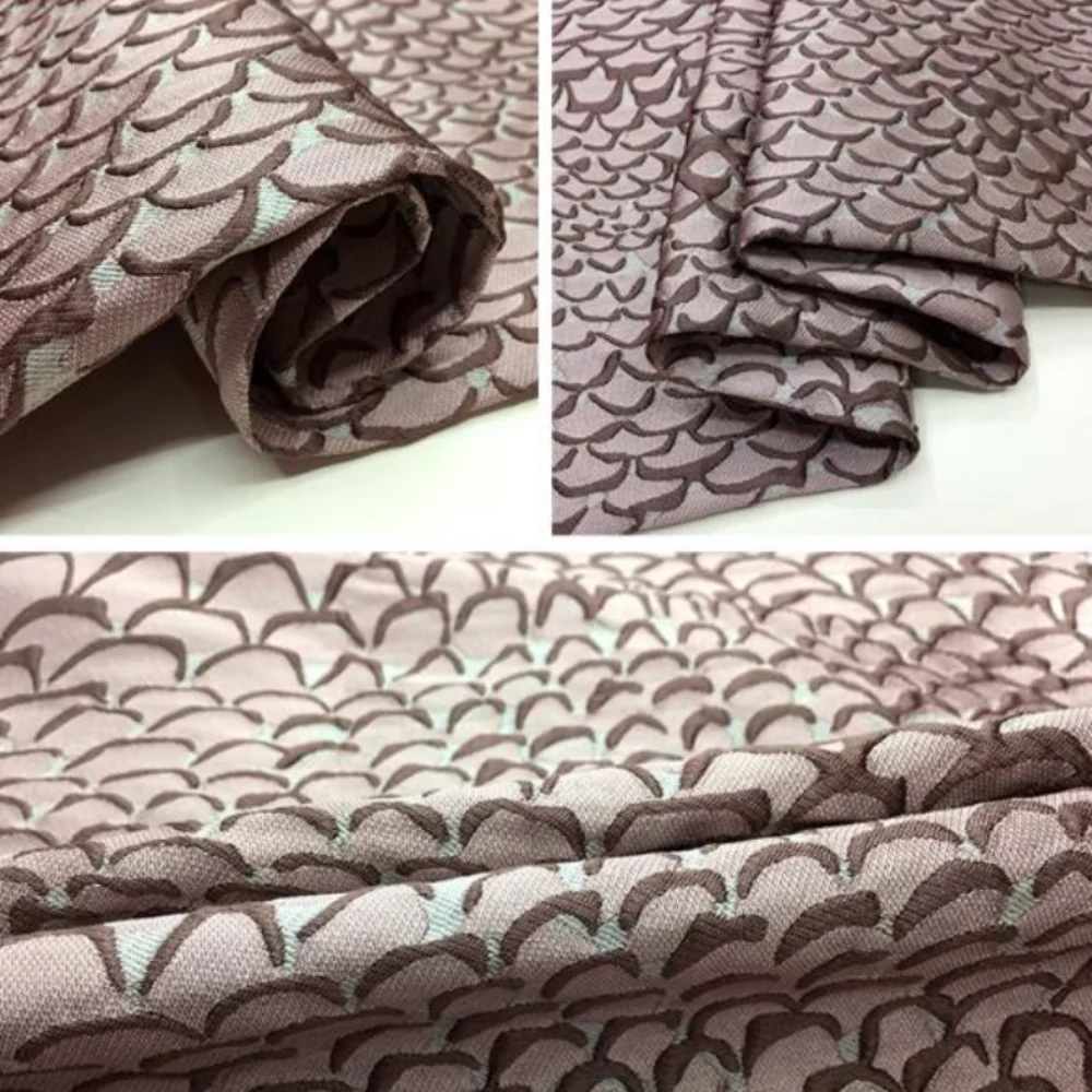 

Окрашенная в пряжу жаккардовая ткань с тиснением рыбьей чешуи, ветровка ручной работы, платье, одежда, ткань на дворе