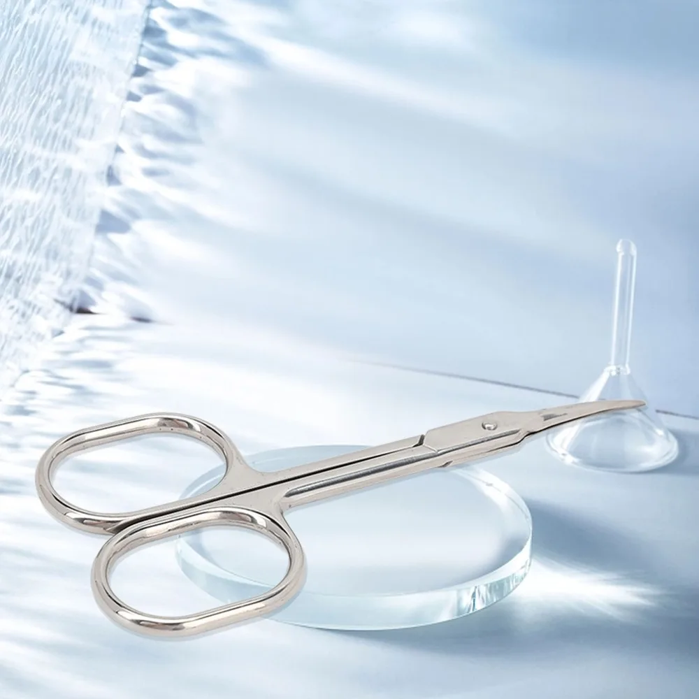 Stainless Steel Cuticle Scissors Arc Shaped Silvery Nail Cuticle Trimmer Curved Blade Multipurpose Manicure Scissors Pedicure