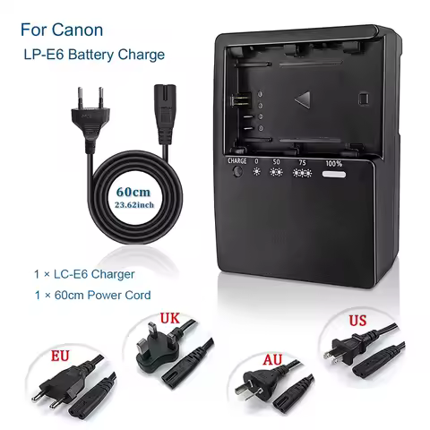 LC-E6E LC-E6 Charger For Canon LP-E6 LP-E6N Battery EOS 70D 60D 5D Mark III 5D Mark 6D 6D MARK II 60D 80D 7D MARK IILC-E6E LC-E6