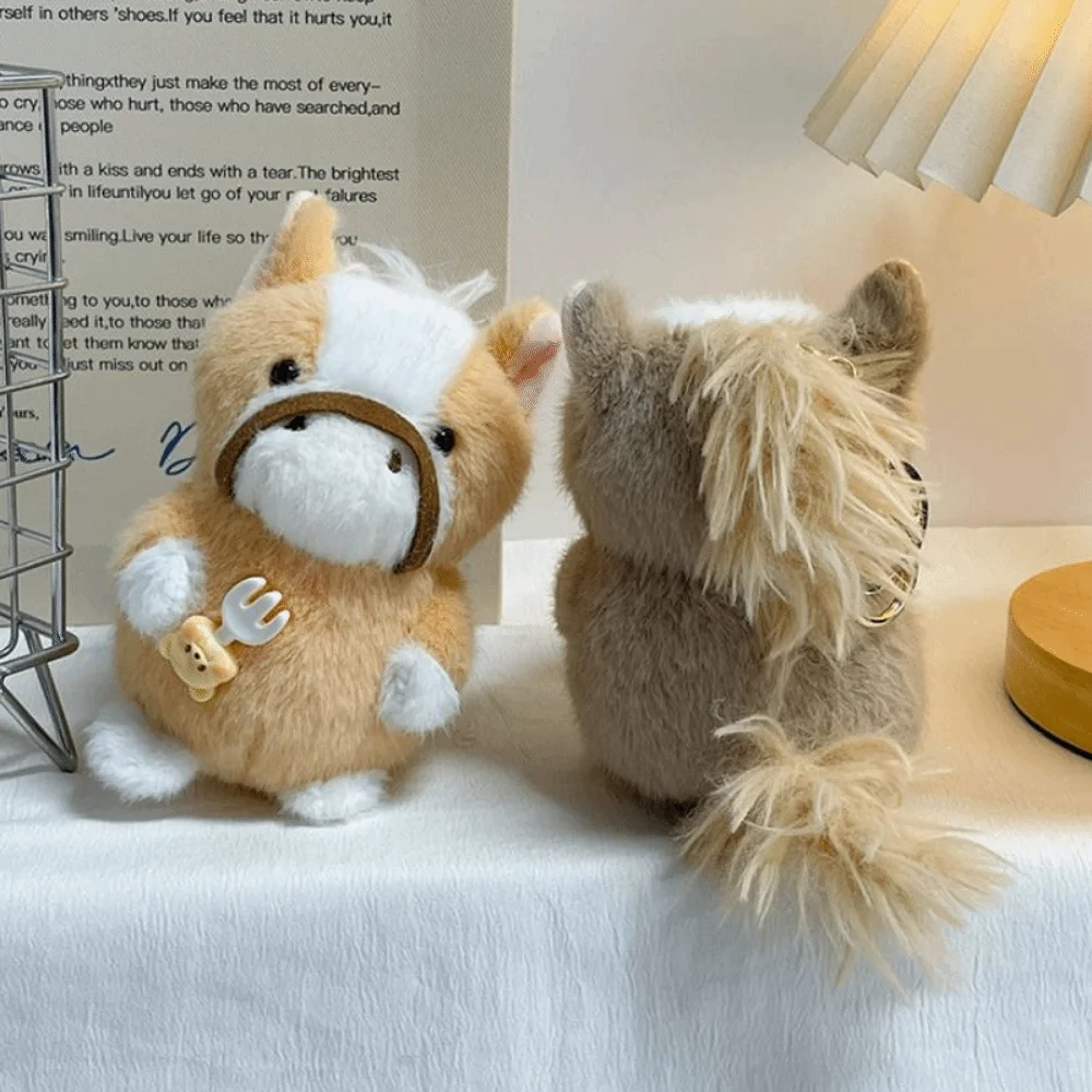かわいいミニ馬キーホルダー ふわふわの質感 本物そっくり 馬年 ぬいぐるみ おもちゃ カワイイぬいぐるみポニーキーホルダー