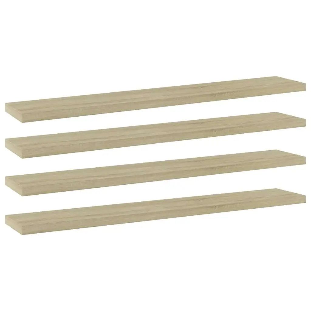 4pcs Sonoma Oak Bookshelf Boards 23.6x3.9x0.6 cm - Engineered Wood Shelving Panels