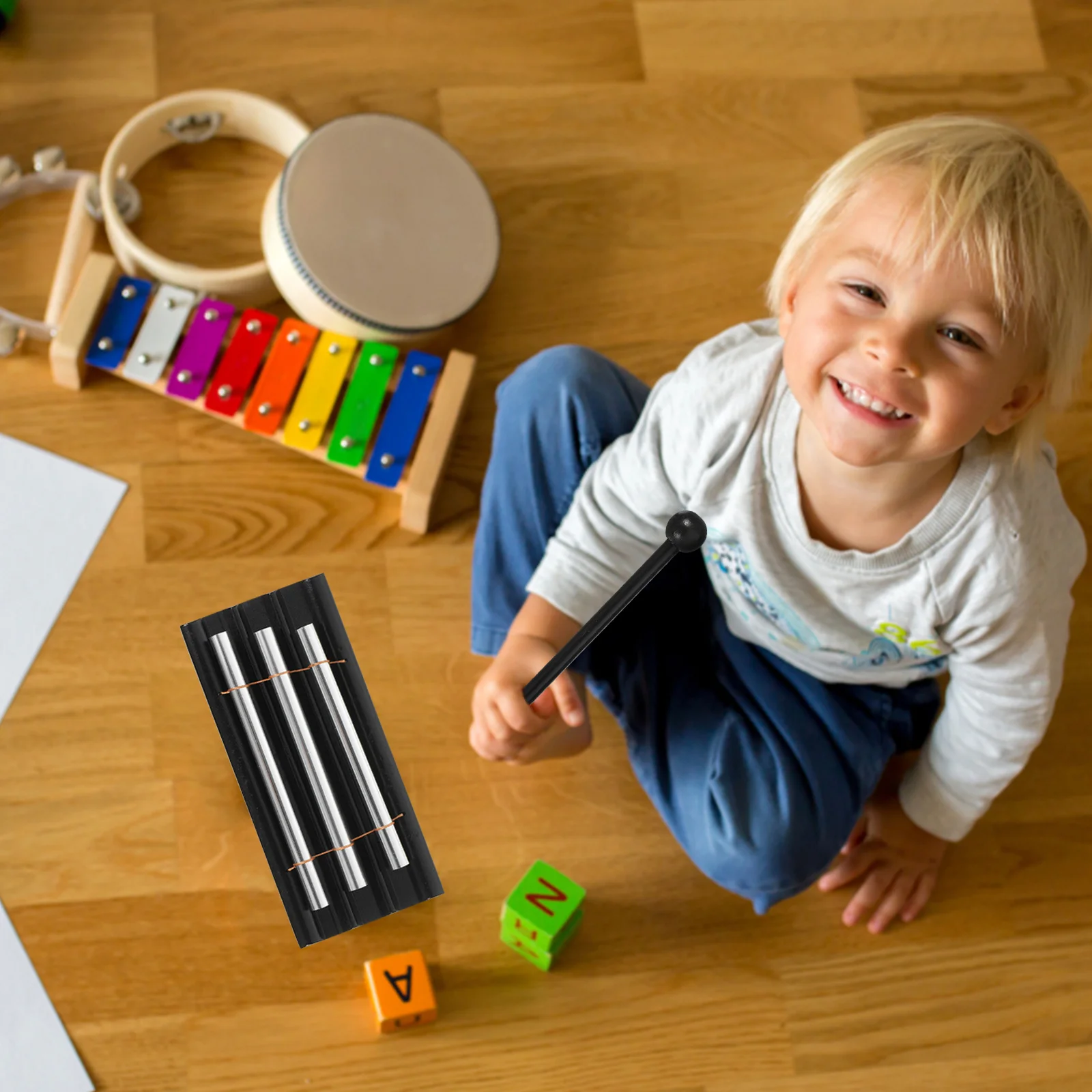 

Wood Texture Metal Percussion Chime Musical Instrument for Stage and Meditation Chimes Instrument with Mallet