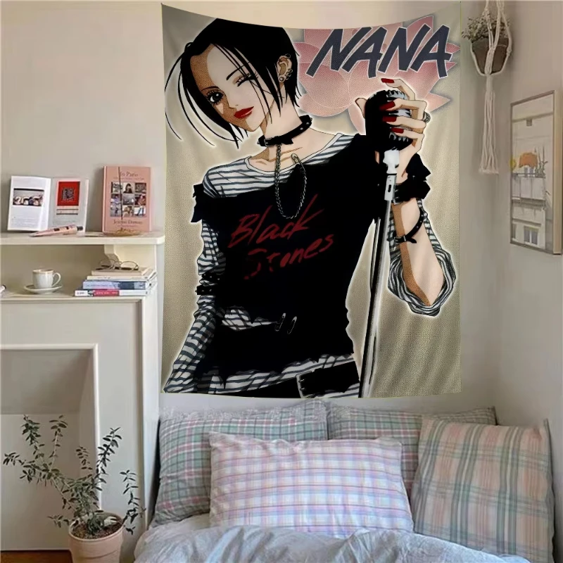 VIKAMA Billie Eilish/Nana Anime Tapestry Polyester Fiber Bedroom Dormitory Decoration Wall Hanging Room Decoration
