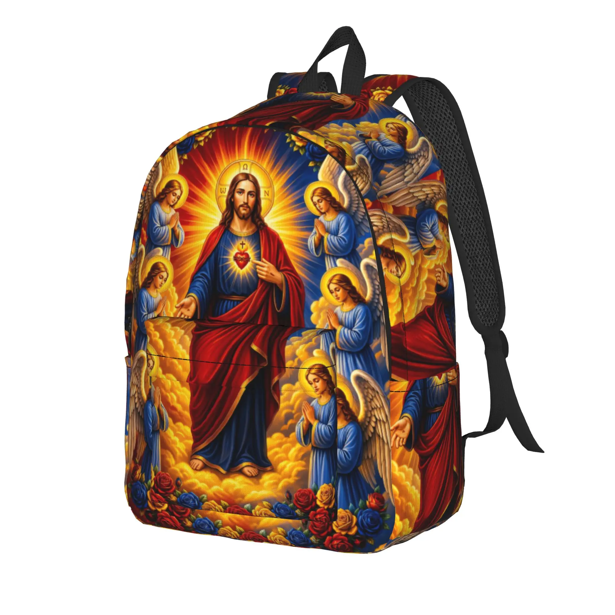 Evil Eye Dotted Print Backpack Student Unisex  Soft Backpacks Polyester Modern School Bags University Design Rucksack