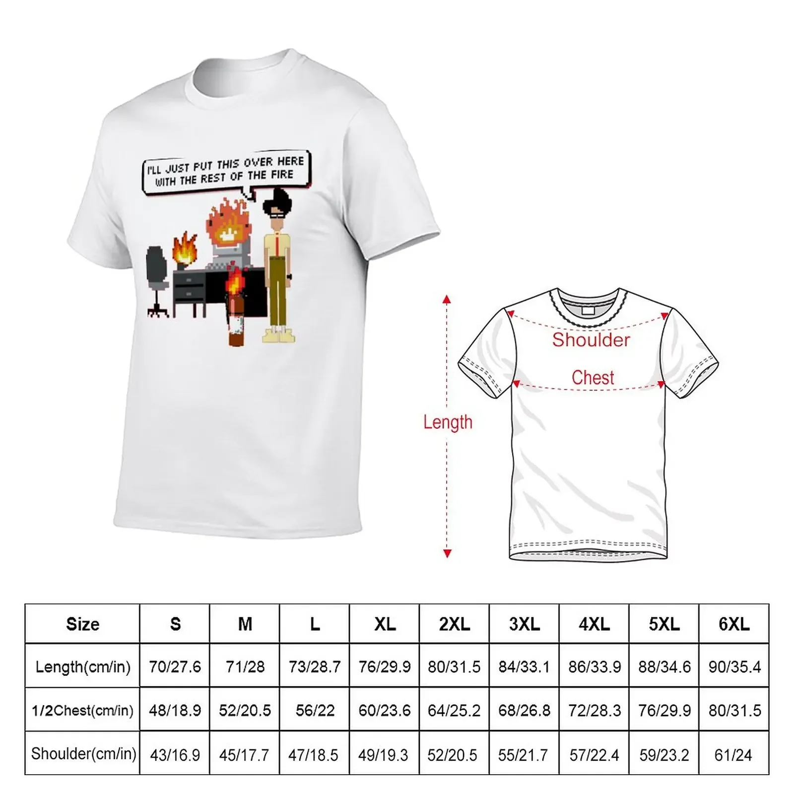 I.T. Crowd- Fire 8-Bit T-Shirt tops customs oversized mens graphic t-shirts big and tall