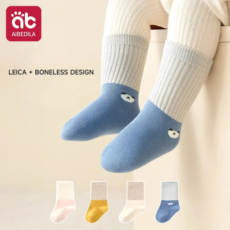 3 Pairs Baby Children's Socks Cartoon Spring Autumn Animal Kids Sock Girls Cute Boy Toddler Socks 0-1 Years