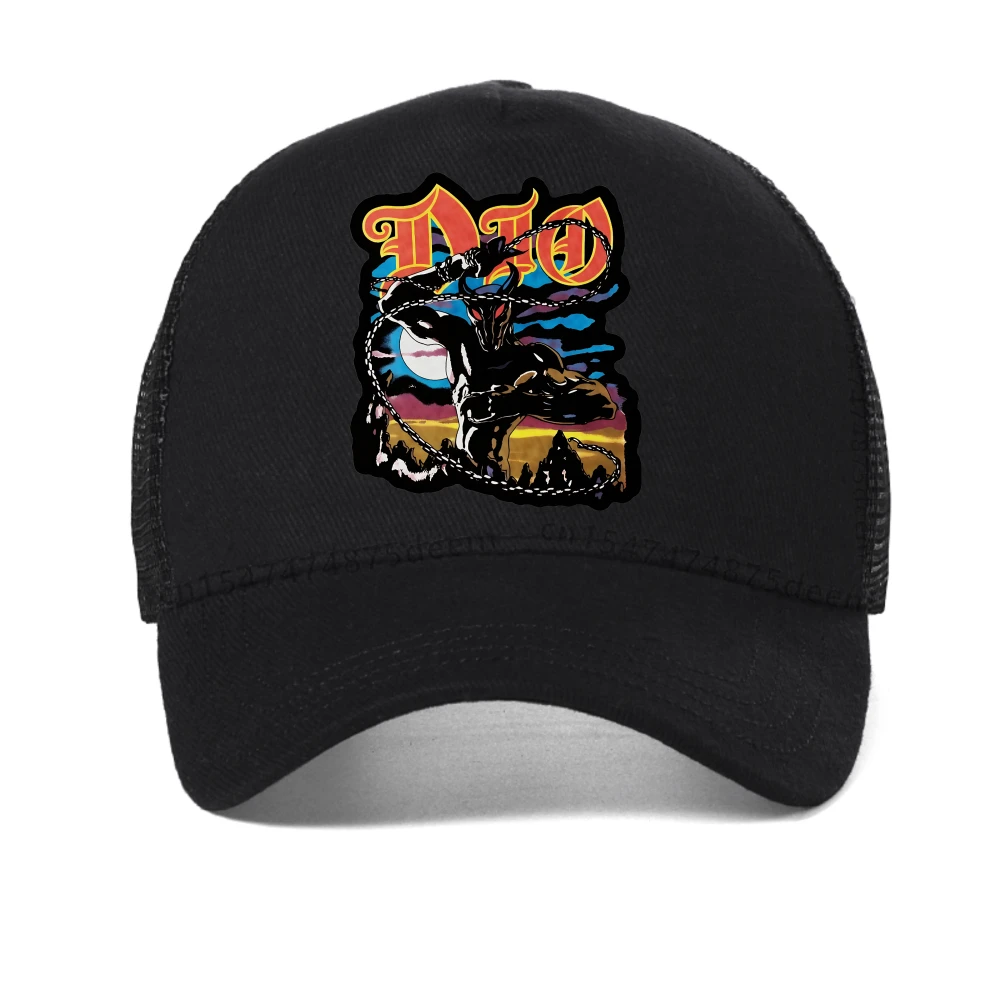 

Men New Heavy Metal Rock Dio Band Print baseball cap Hip Hop Streetwear Causal Unisex Harajuku hat summer breathable trucker hat