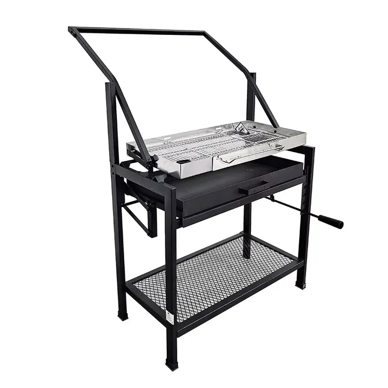Foldable Charcoal Grill Modern Luxury Compact Camping BBQ Premium Steel Adjustable Height Safety Design for Outdoor Picnic