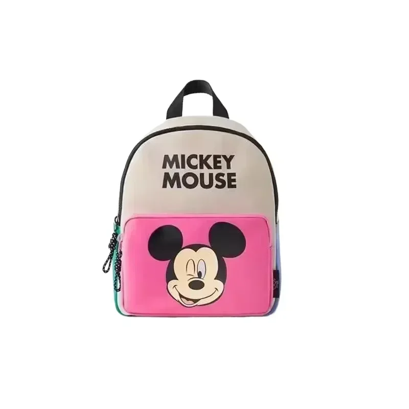 Disney Stitch Mickey Mouse Cartoon Fashion Backpack Women\'s Minnie Canvas School Bag Fashion Large Capacity Backpack