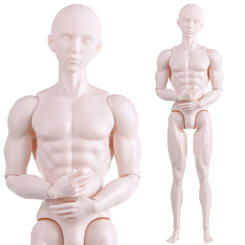 

Fashion BJD Doll Body Head Without Makeup 13.8 Inch Male Model Smart Handsome Sport Man With Muscle For DIY Painting Drawing