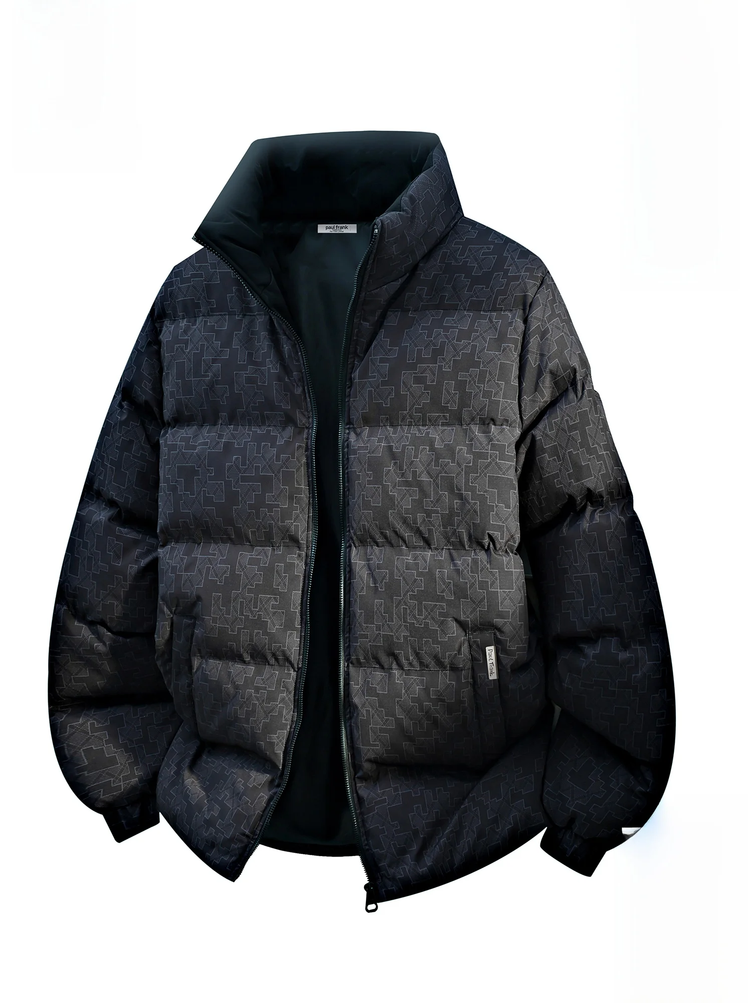 

PaulFrank Monkey Loose Fit Thiened Stand Collar Warm Cotton Jaet for Men Casual Outerwear Winter New Sle Youth Faion