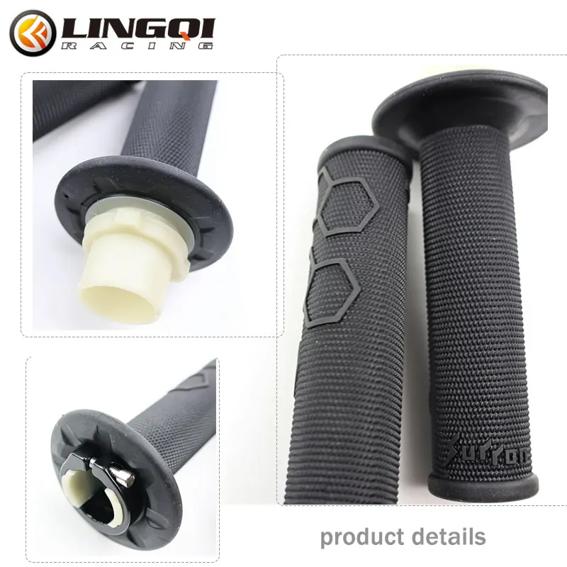 LINGQI Ultra Bee Handlebar Pit Dirt Bike Throttle Handle Bar Grip Cover Rubber for Most Motorcycle Electric Scooter Accessories