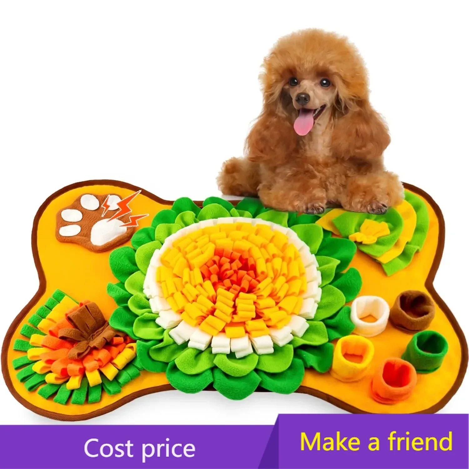 Snuffle Mat for Dogs Pet Snuffle Mat for Small and Medium Dogs Interactive Sniff Mat Feeding Pad for Puppies Slow Feeder Dog