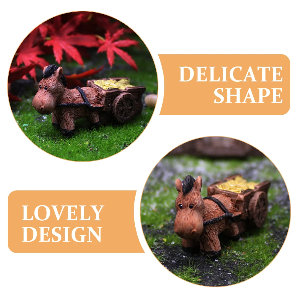

2Pcs Small Animal Ornaments Adorable Donkey Decorations for Yard Garden Outdoor Resin Material Creative Design Home Statue