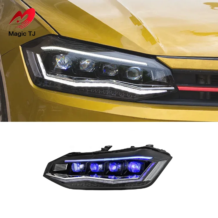 2018-2019 Volkswagen POLO PULS LED Crystal Lens Light Assembly Modification 6000k Color for Flow Turn Signal Headlights