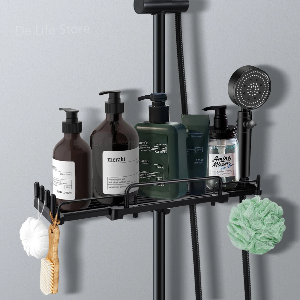 Ausziehbares Duschregal, Badezimmerregal ohne Bohren, Shampoo-Tablett, Duschaufbewahrungshalter, Badezimmer-Zubehör – Detail 13