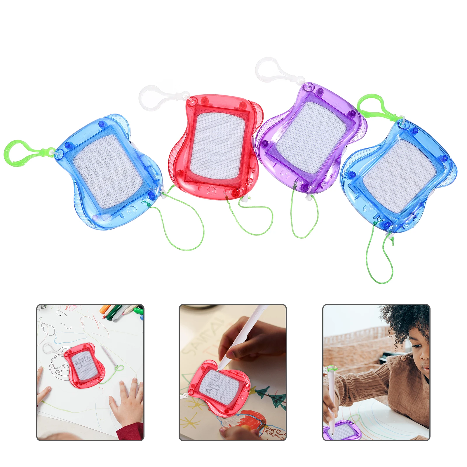 Planche à dessin colorée, bloc de croquis, écriture extérieure pour enfants, Mini peinture en plastique effaçable, 4 pièces