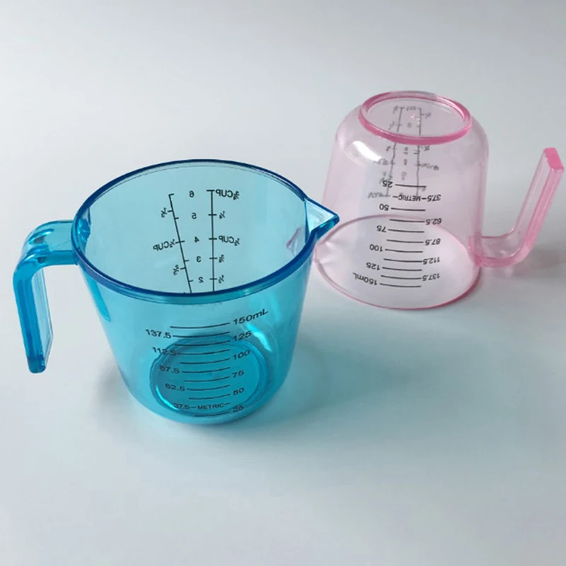 150ml Plastic Clear Measuring Cup Universal Multifunction Measuring Mug Milk Cup Handle Liquid Pour Spout Home Kitchen Tools