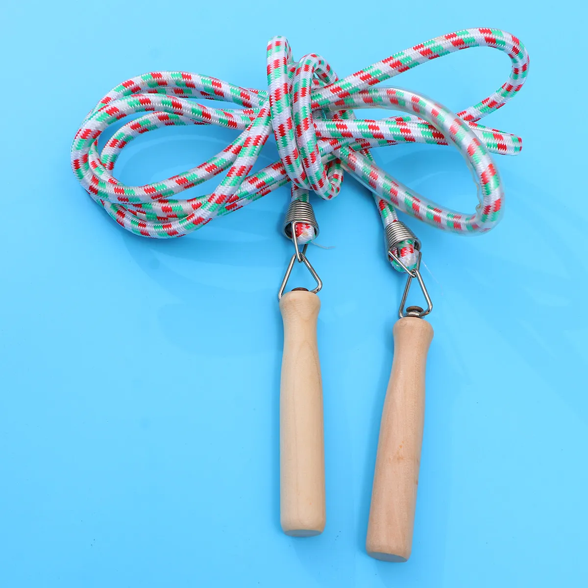 Weaving Cotton Jump Rope Adjustable 3M Wooden Handle Fitness Gym Training Boxing Skip Workout Single Group Playing