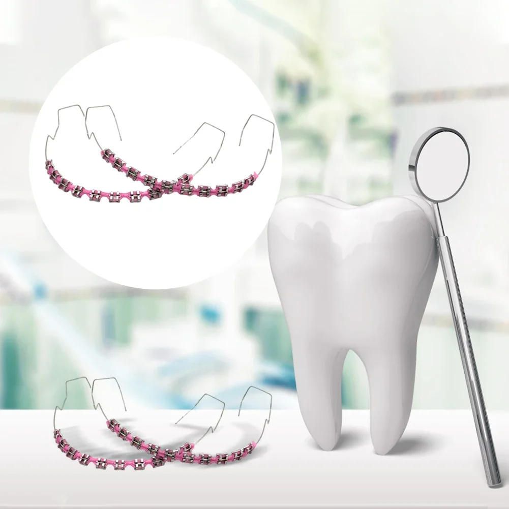 1 Pair Fashion Braces Colorful Temporary Tooth Decoration With Metal Wires Metal Bracket Orthodontic Ligature Ties High Quality